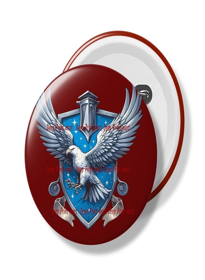 Deep Print Mart Harry Potter Badge Wizard School Houses Crests Harry Potter Hogwarts Crest Pin Badge | 58mm High Glossy | Set of 4 Badges (Harry Potter 01) - Image 2